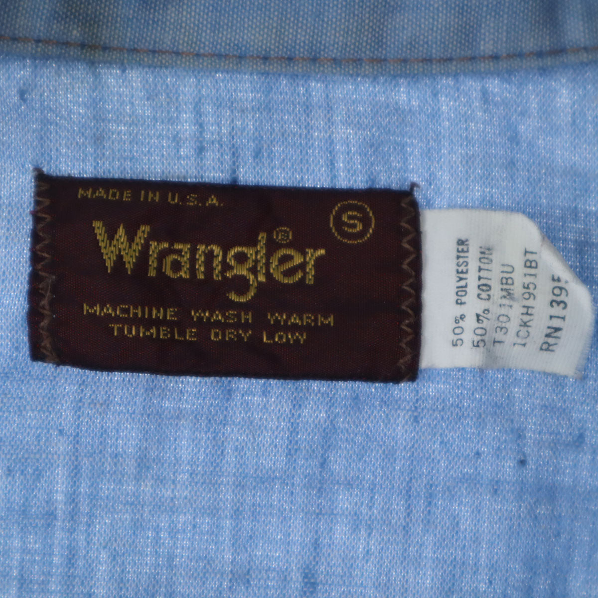 Wrangler ラングラー 80s ヴィンテージ USA製 長袖 ウエスタンシャツ S ブルー メンズ