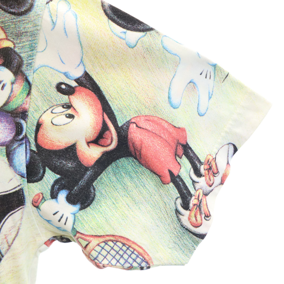MICKEY UNLIMITED ミッキーアンリミテッド 00s オールド ミッキーマウス 半袖 襟付き Tシャツ S クリーム系 Disney ディズニー メンズ