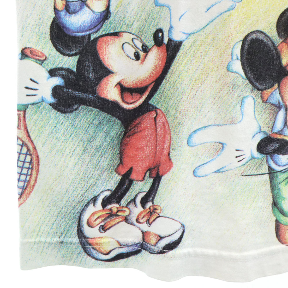MICKEY UNLIMITED ミッキーアンリミテッド 00s オールド ミッキーマウス 半袖 襟付き Tシャツ S クリーム系 Disney ディズニー メンズ