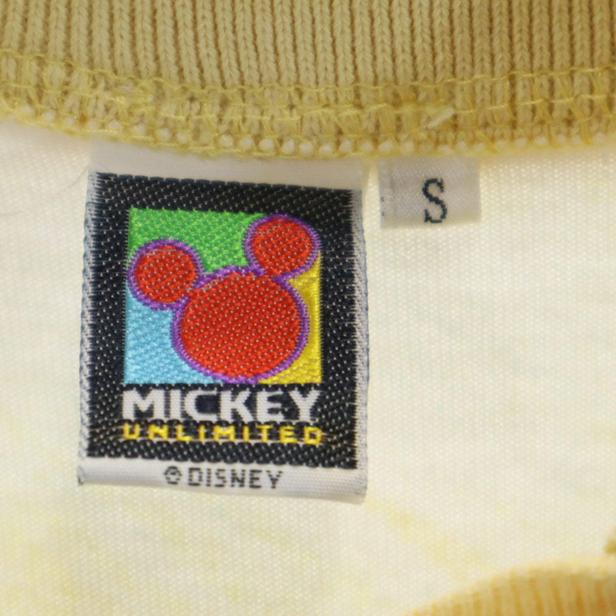 MICKEY UNLIMITED ミッキーアンリミテッド 00s オールド ミッキーマウス 半袖 襟付き Tシャツ S クリーム系 Disney ディズニー メンズ