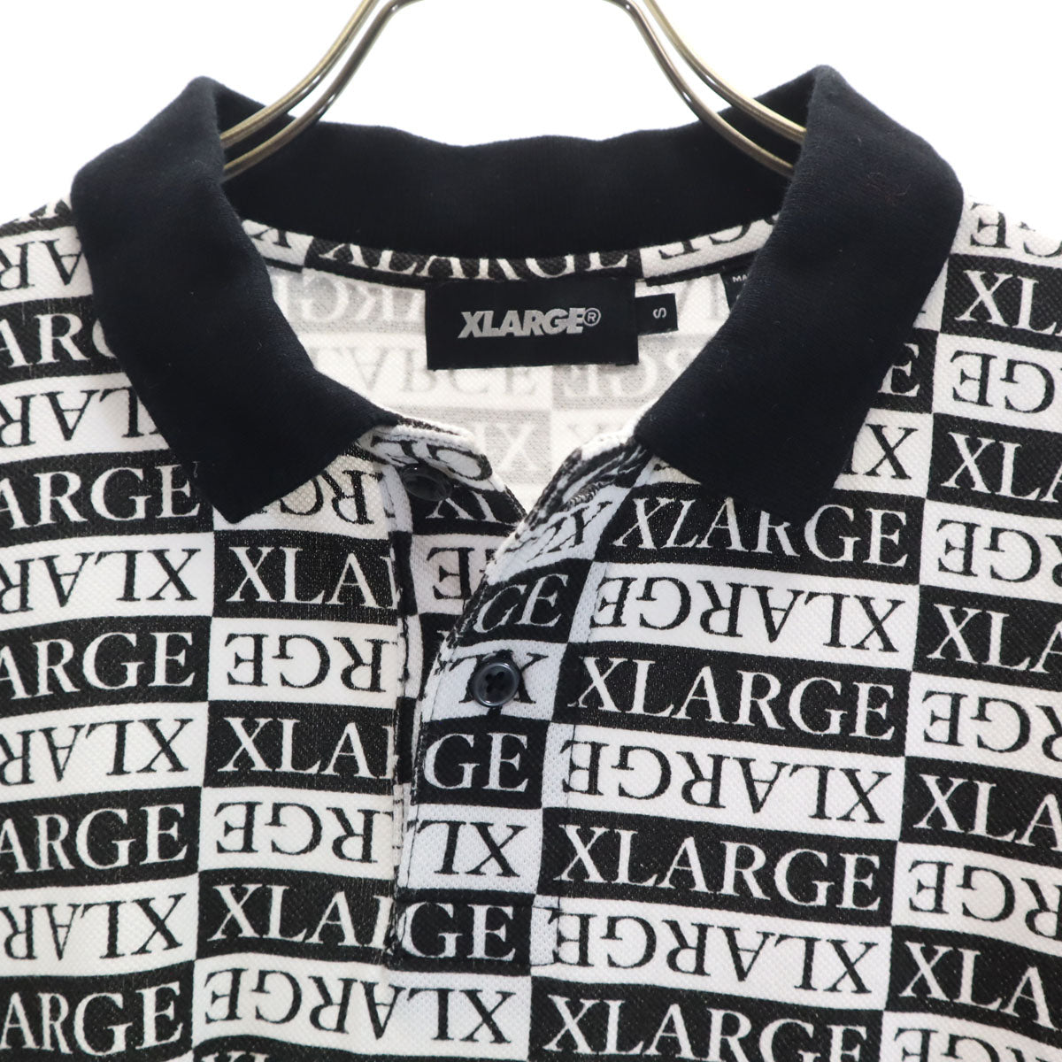 XLARGE エクストララージ 総ロゴ 半袖 ポロシャツ S ホワイト メンズ
