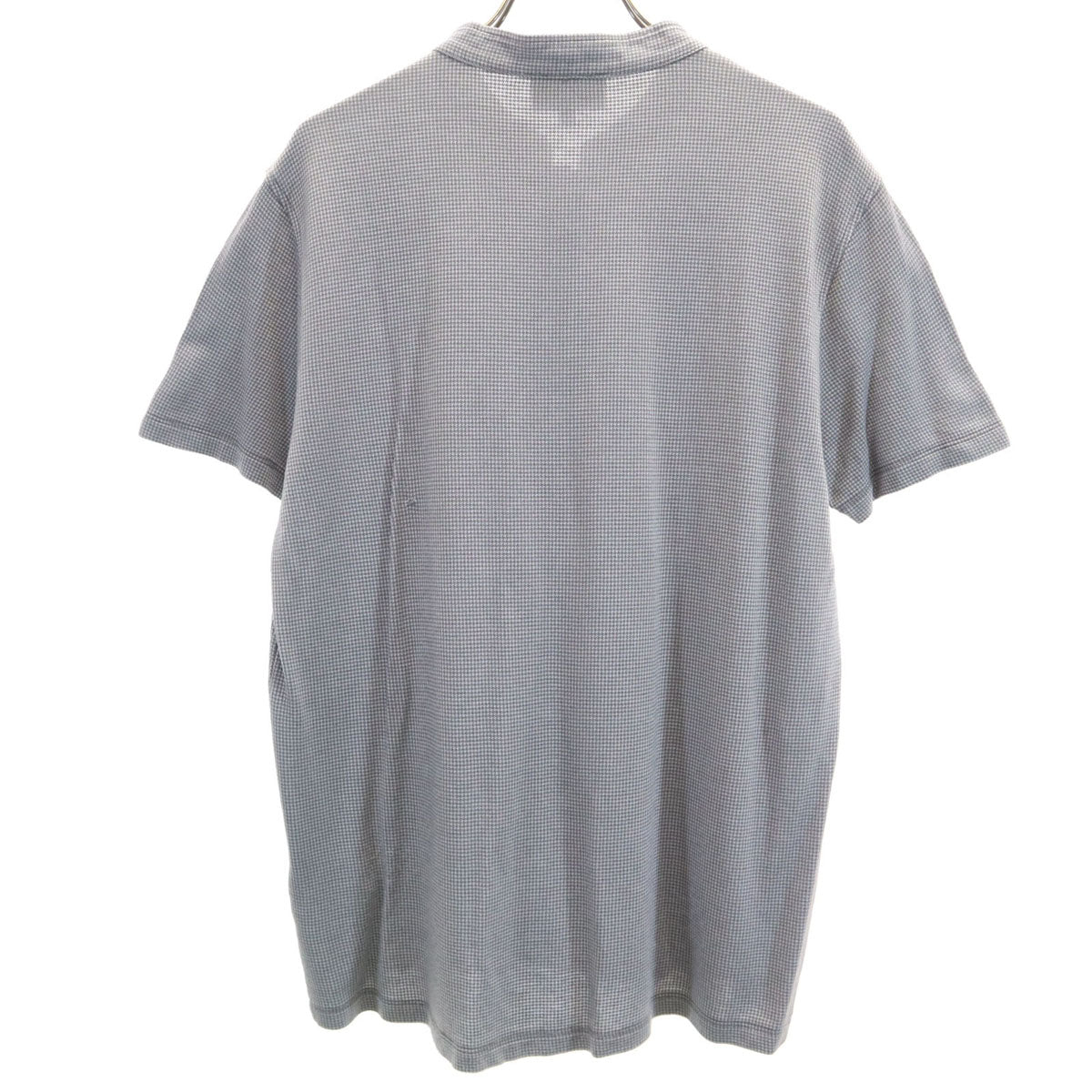 Emporio Armani エンポリオアルマーニ ハウンドトゥース柄 半袖 ヘンリーネック Tシャツ S グレー 千鳥格子 メンズ