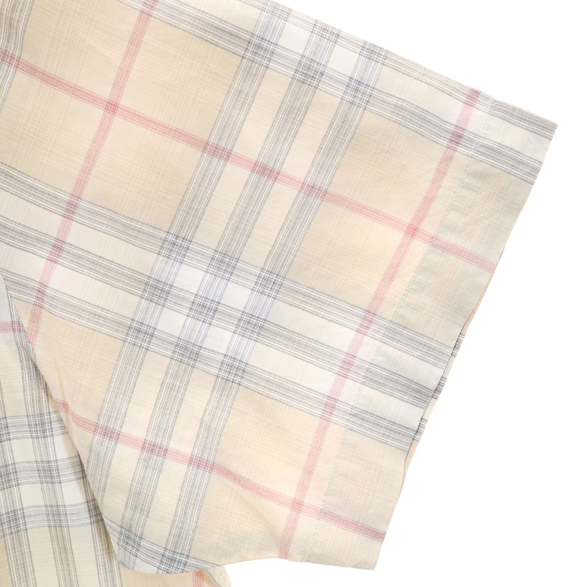 BURBERRY LONDON バーバリーロンドン 日本製 チェック柄 半袖 シャツ L ベージュ 三陽商会 メンズ