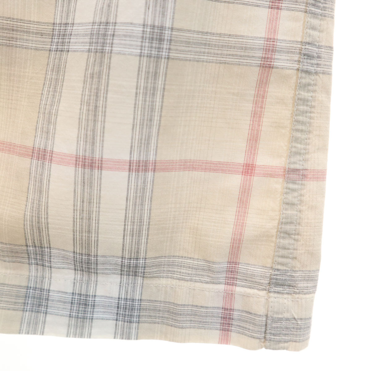 BURBERRY LONDON バーバリーロンドン 日本製 チェック柄 半袖 シャツ L ベージュ 三陽商会 メンズ