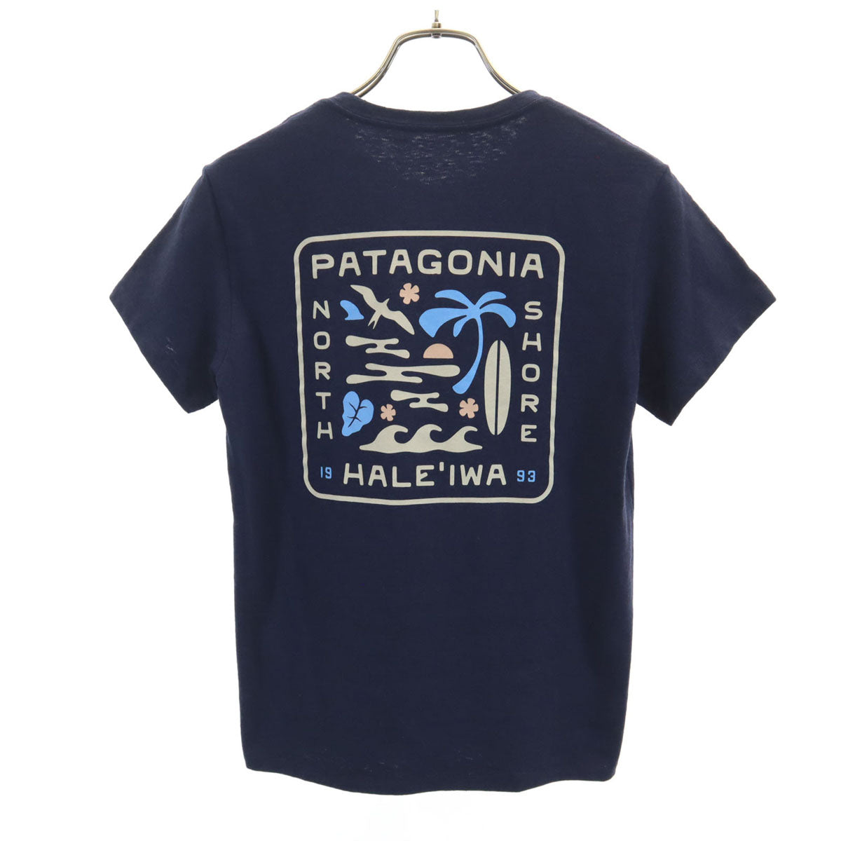 patagonia パタゴニア ハレイワ店限定 バックプリント 半袖 Tシャツ XS ネイビー 37725FA24 アウトドア メンズ