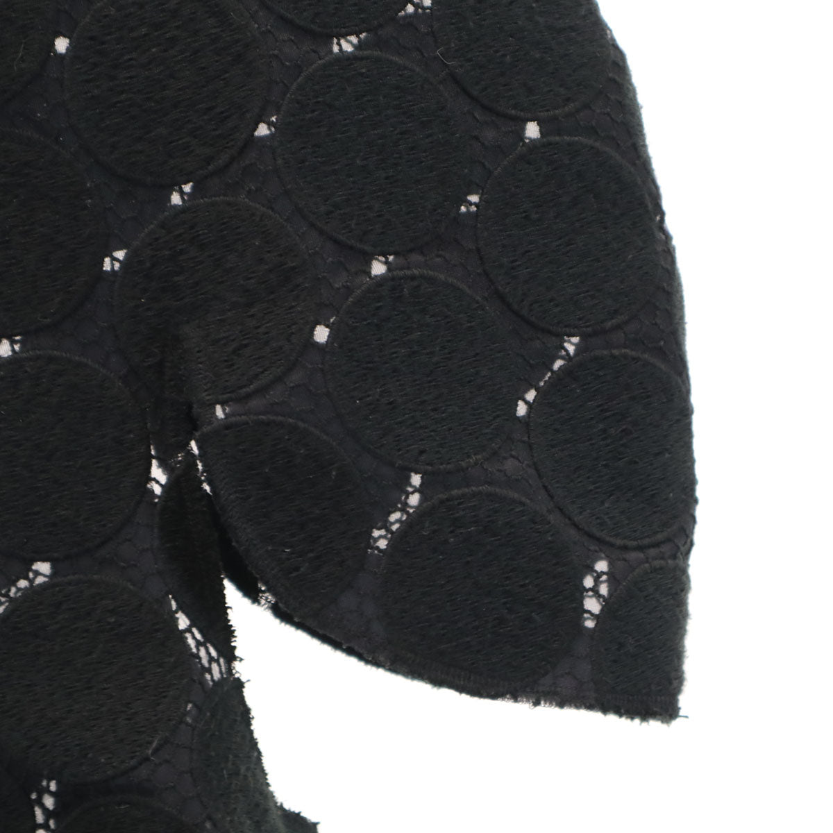 COMME des GARCONS コムデギャルソン 2008年 日本製 ドット柄 エンブロイダリーレース ジャケット S ブラック レディース