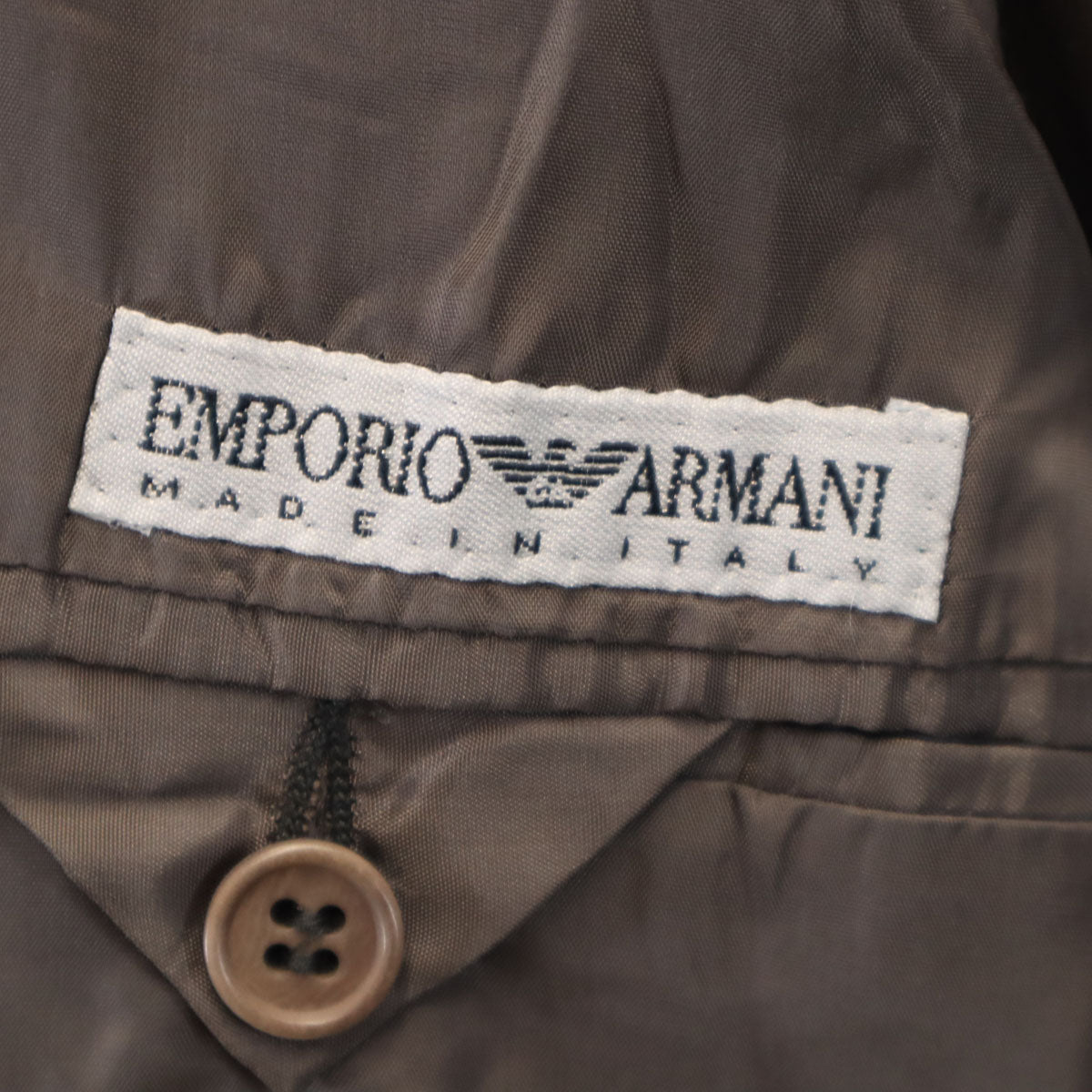 Emporio Armani エンポリオアルマーニ 90s イタリア製 オールド ヘリンボーン テーラードジャケット 50 グレージュ メンズ