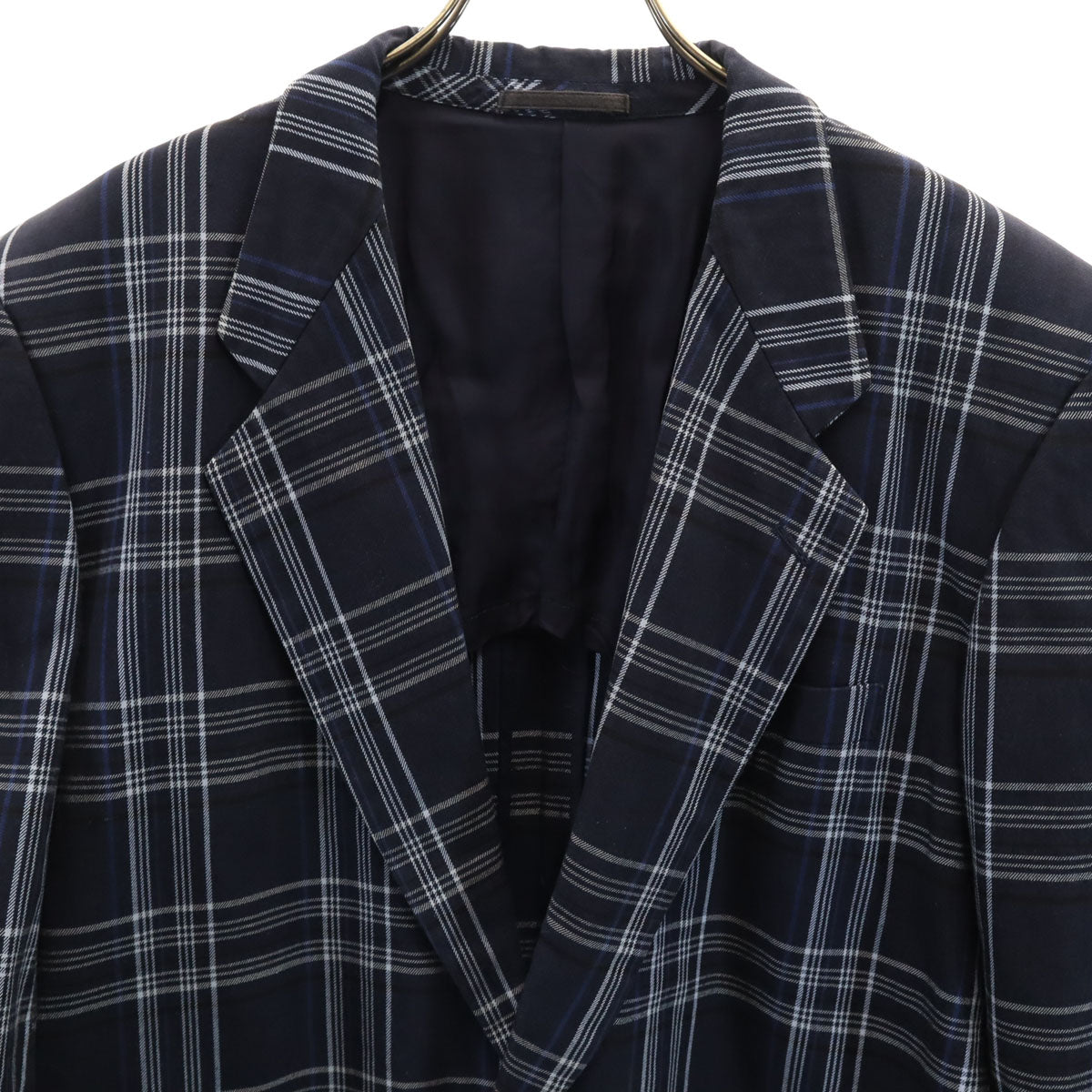 COMME des GARCONS HOMME コムデギャルソンオム 80s 90s ヴィンテージ オールド チェック柄 テーラードジャケット M ネイビー メンズ