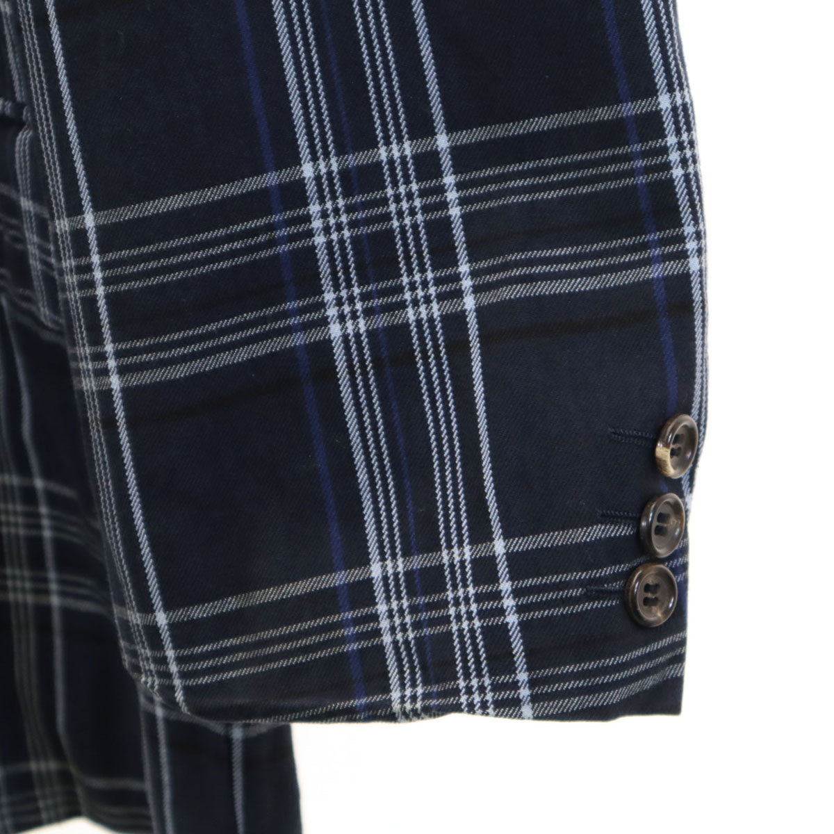 COMME des GARCONS HOMME コムデギャルソンオム 80s 90s ヴィンテージ オールド チェック柄 テーラードジャケット M ネイビー メンズ