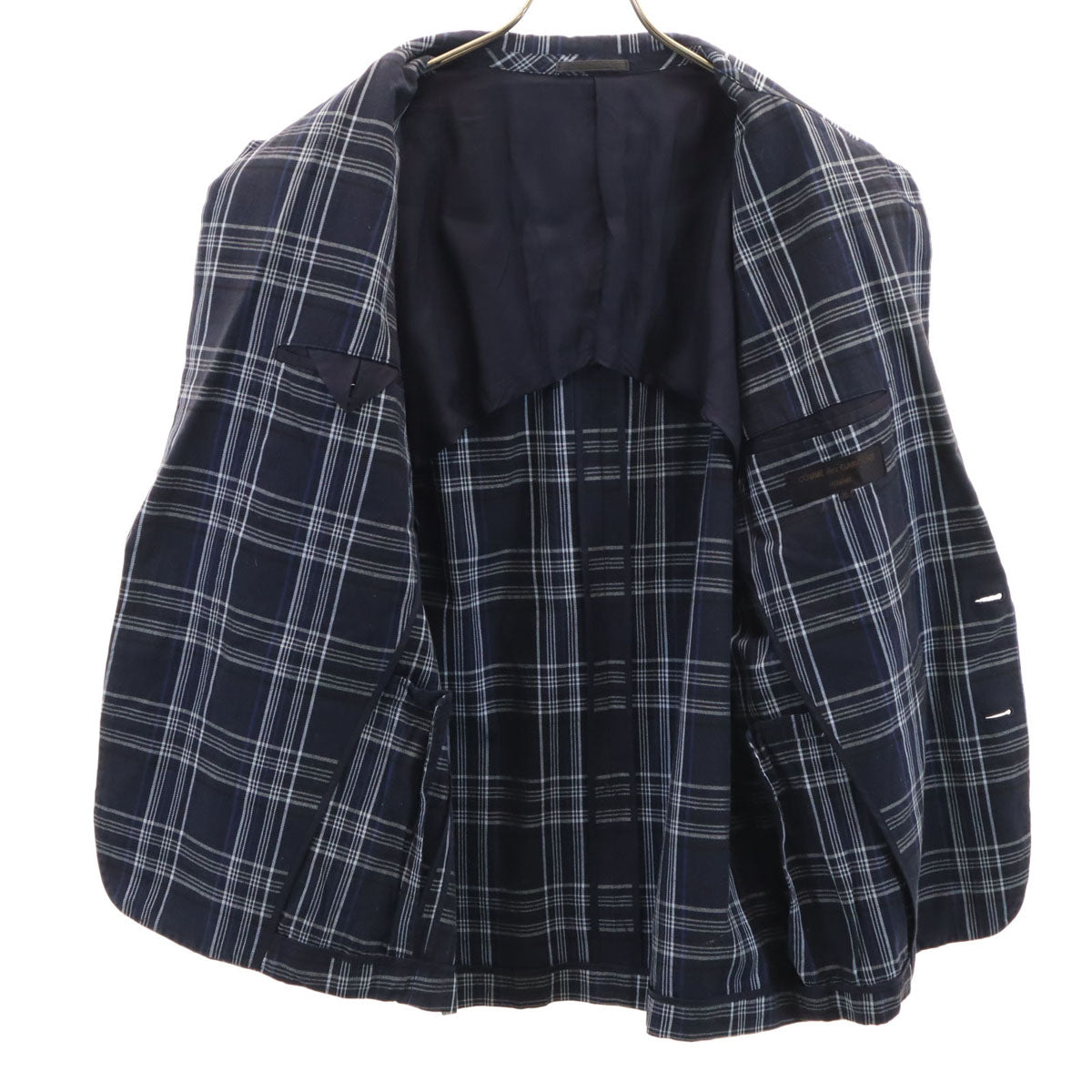 COMME des GARCONS HOMME コムデギャルソンオム 80s 90s ヴィンテージ オールド チェック柄 テーラードジャケット M ネイビー メンズ