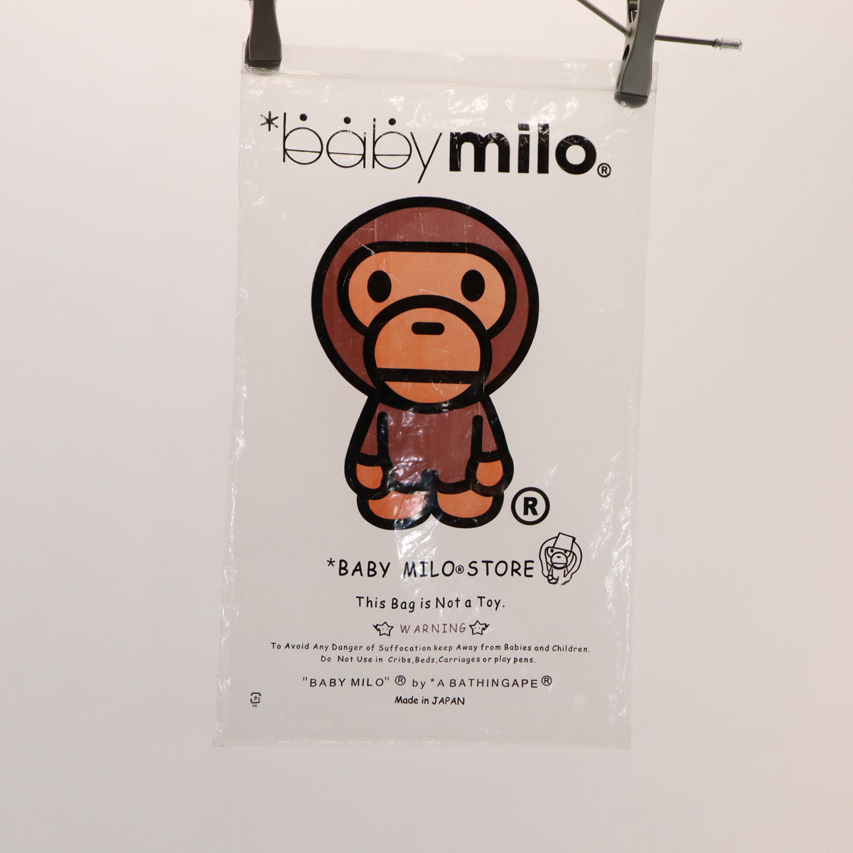 美品 A BATHING APE アベイシングエイプ 日本製 ボーダー柄 ベイビーマイロ 半袖 Tシャツ M 水色 メンズ