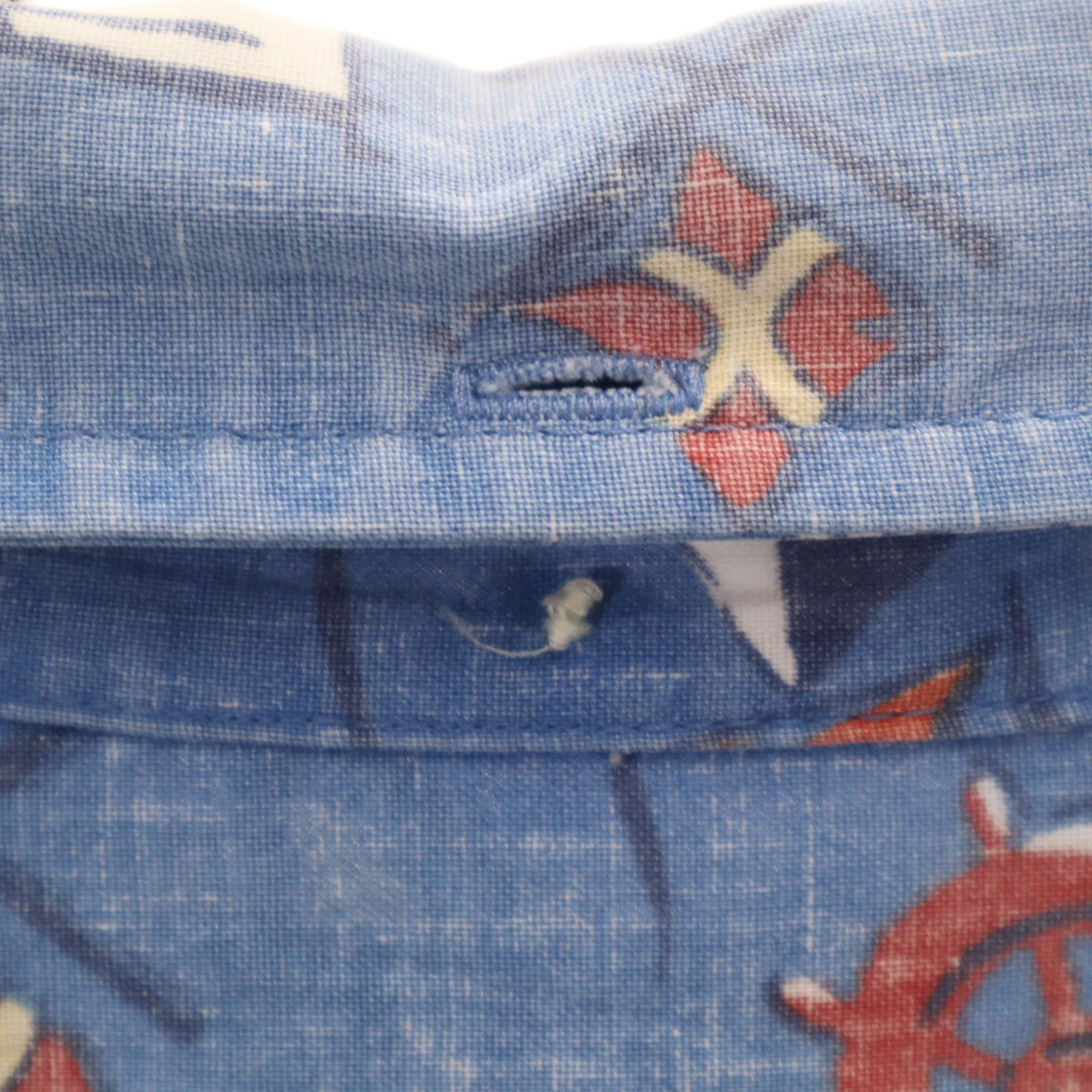 reyn spooner レインスプーナー 90s オールド 水着タグ 総柄 半袖 アロハ ボタンダウンシャツ M ブルー系 ヨット メンズ