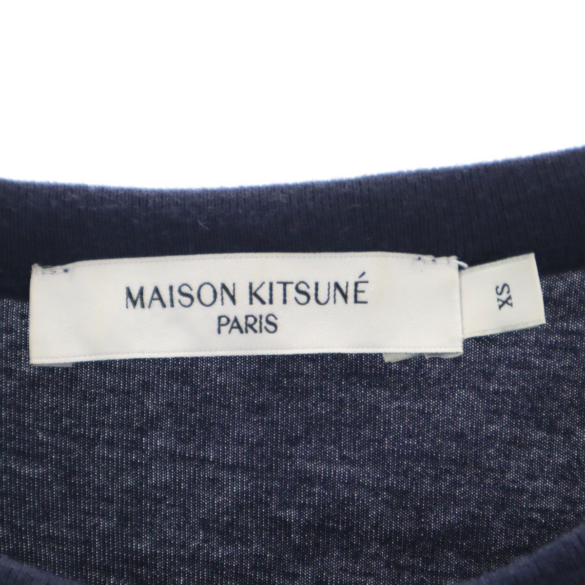 MAISON KITSUNE メゾンキツネ ポルトガル製 半袖 Tシャツ XS ネイビー ポケT メンズ
