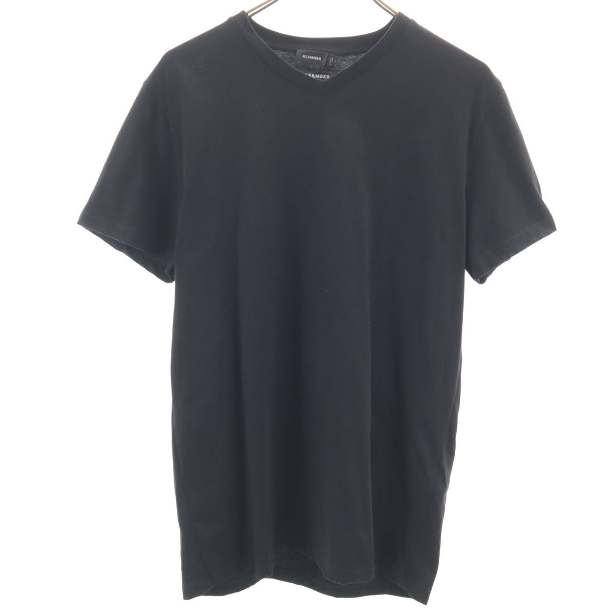 JIL SANDER ジルサンダー ギリシャ製 半袖 Vネック Tシャツ L ブラック 無地 メンズ