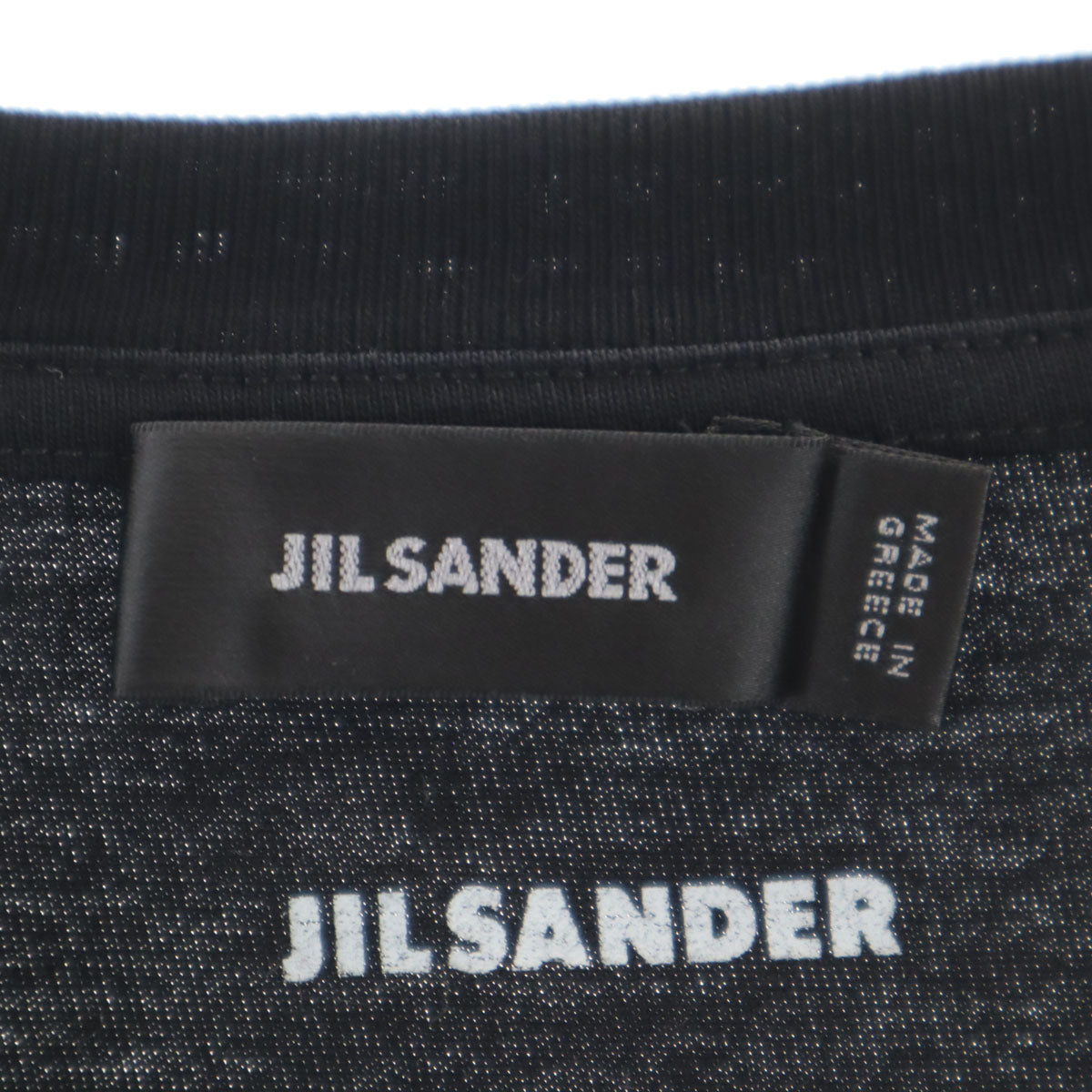 JIL SANDER ジルサンダー ギリシャ製 半袖 Vネック Tシャツ L ブラック 無地 メンズ
