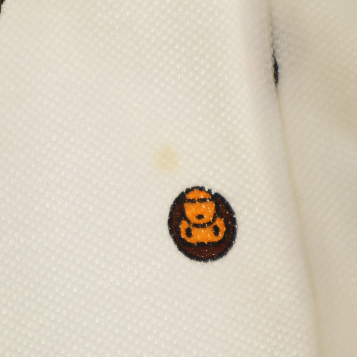 A BATHING APE アベイシングエイプ 日本製 ベイビーマイロ柄 半袖 ポロシャツ XL ホワイト メンズ