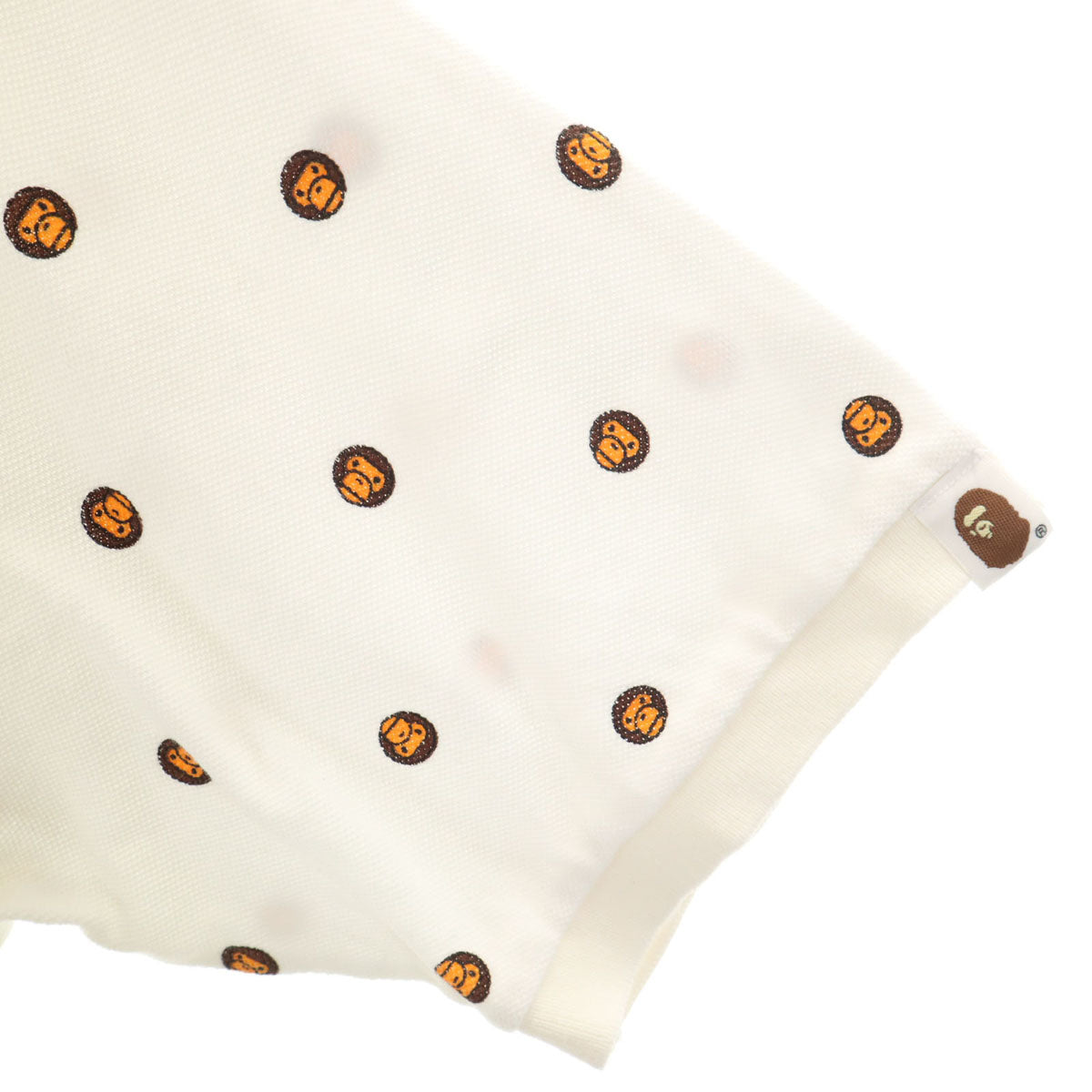 A BATHING APE アベイシングエイプ 日本製 ベイビーマイロ柄 半袖 ポロシャツ XL ホワイト メンズ