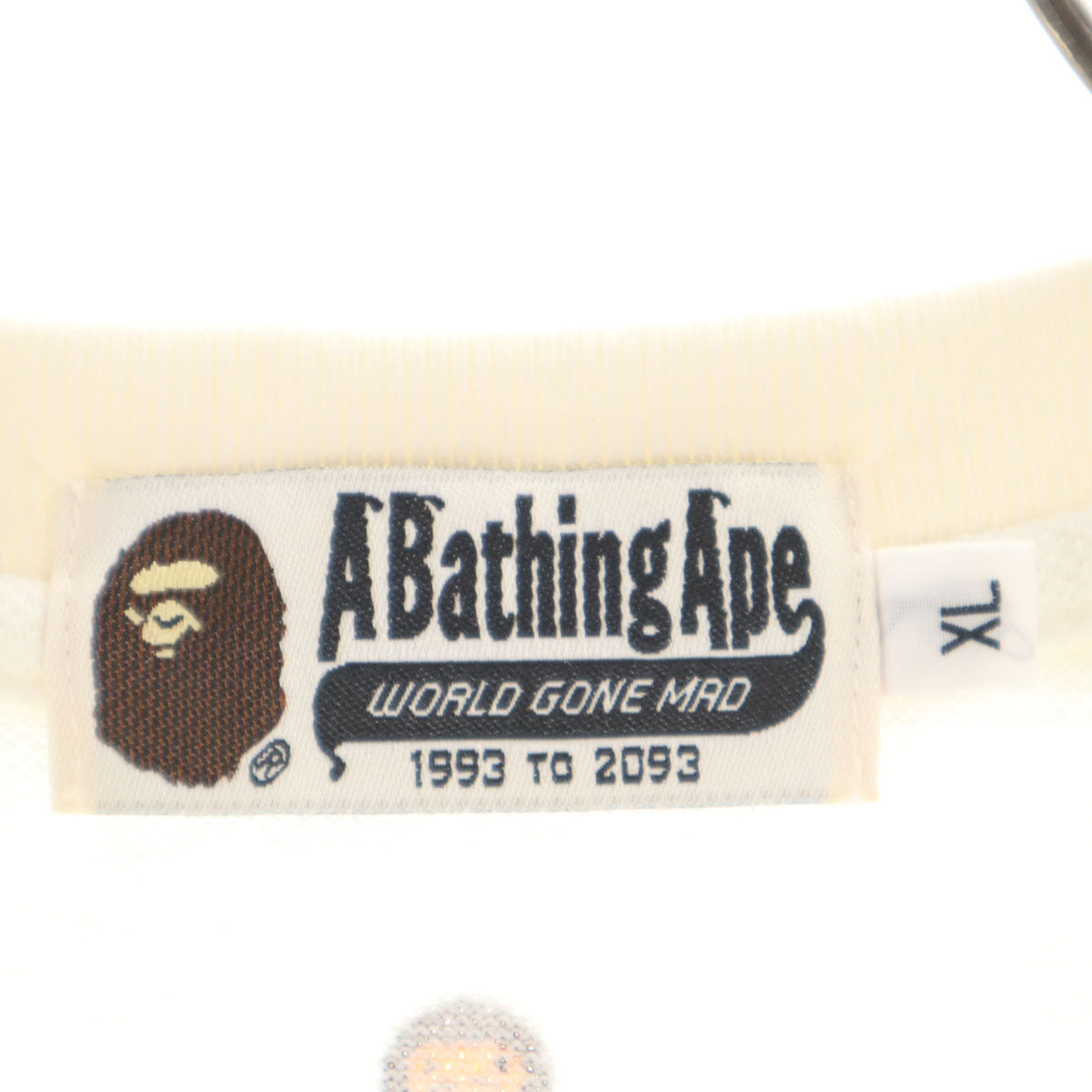 A BATHING APE アベイシングエイプ 日本製 ベイビーマイロ柄 半袖 ポロシャツ XL ホワイト メンズ