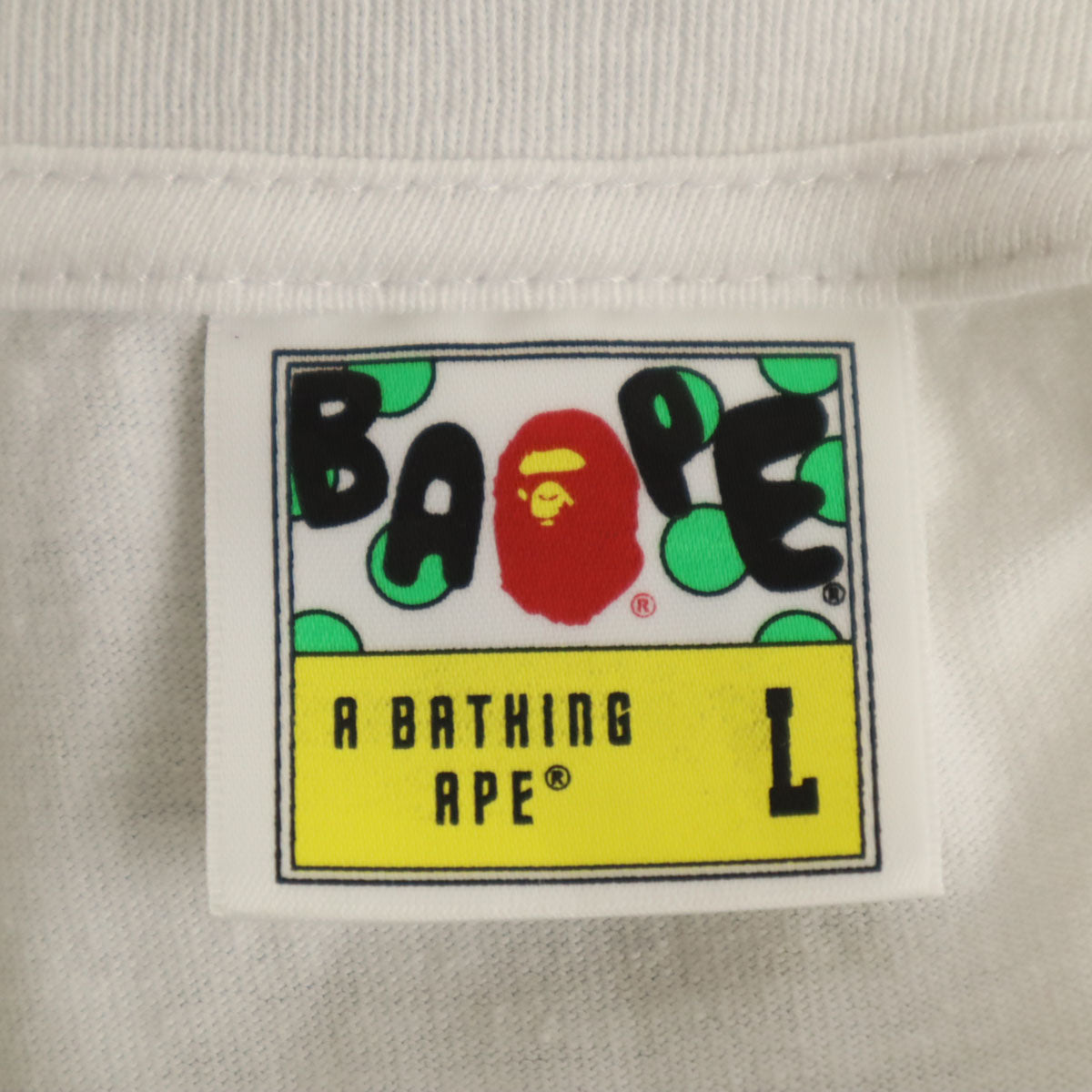 BAPE ベイプ 半袖 Tシャツ L ホワイト アベイシングエイプ メンズ
