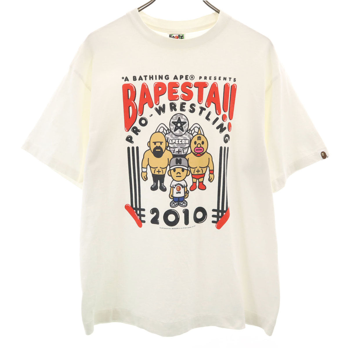 BAPE ベイプ キン肉マン コラボ 日本製 半袖 Tシャツ L ホワイト アベイシングエイプ メンズ