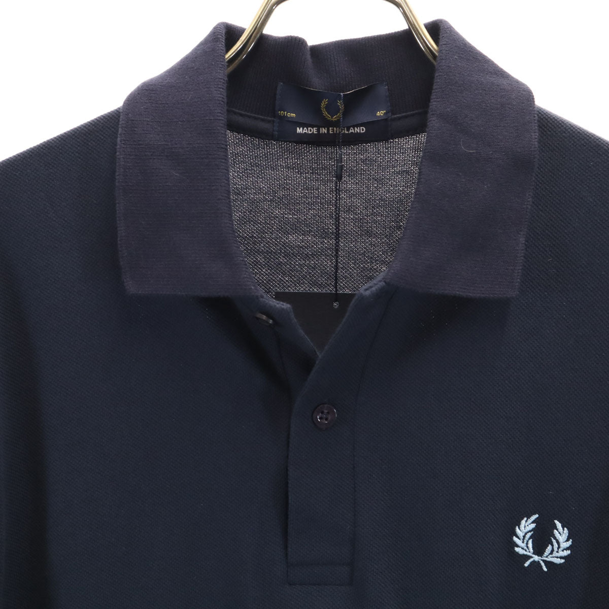未使用 FRED PERRY フレッドペリー イングランド製 半袖 ポロシャツ 40 ネイビー メンズ