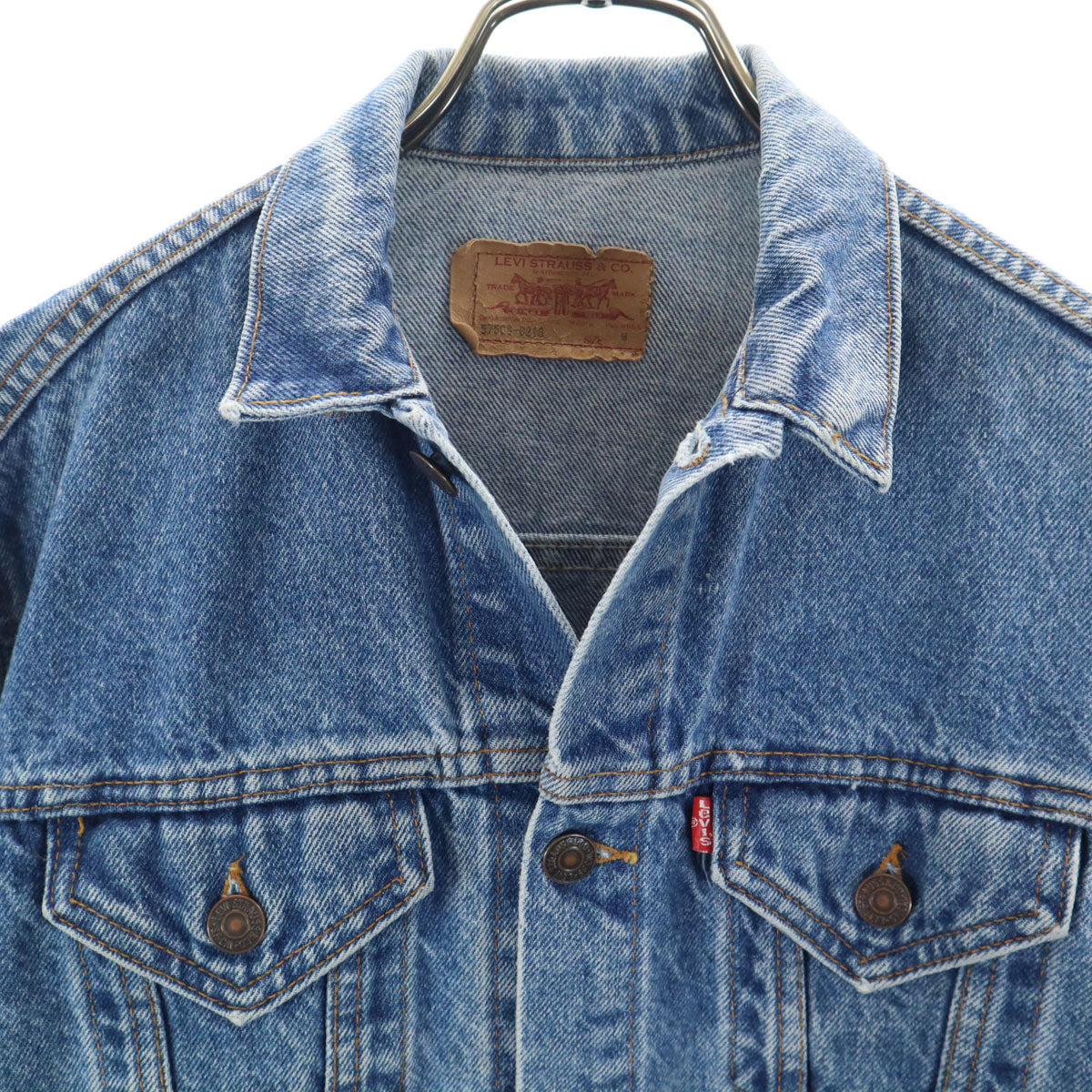 Levi's リーバイス 80s 57508-0218 オールド USA製 4thタイプ デニムジャケット M ブルー ハンドウォーマーポケット キッズ