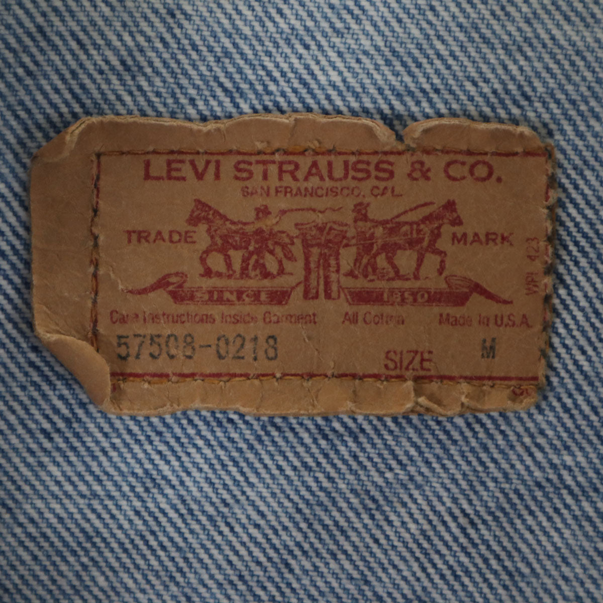 Levi's リーバイス 80s 57508-0218 オールド USA製 4thタイプ デニムジャケット M ブルー ハンドウォーマーポケット キッズ