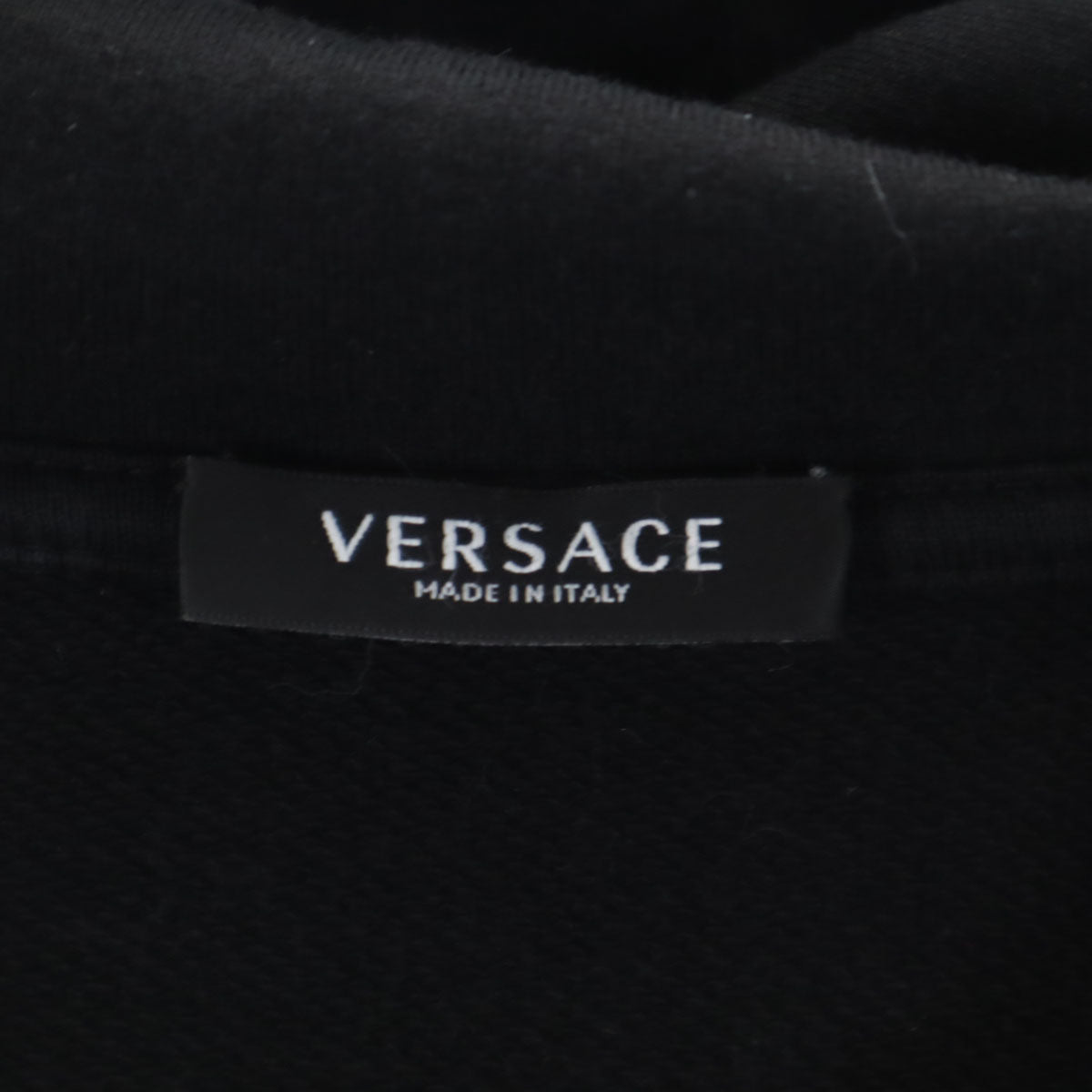 VERSACE ヴェルサーチ イタリア製 総柄 長袖 スウェットパーカー 36 ブラック レディース