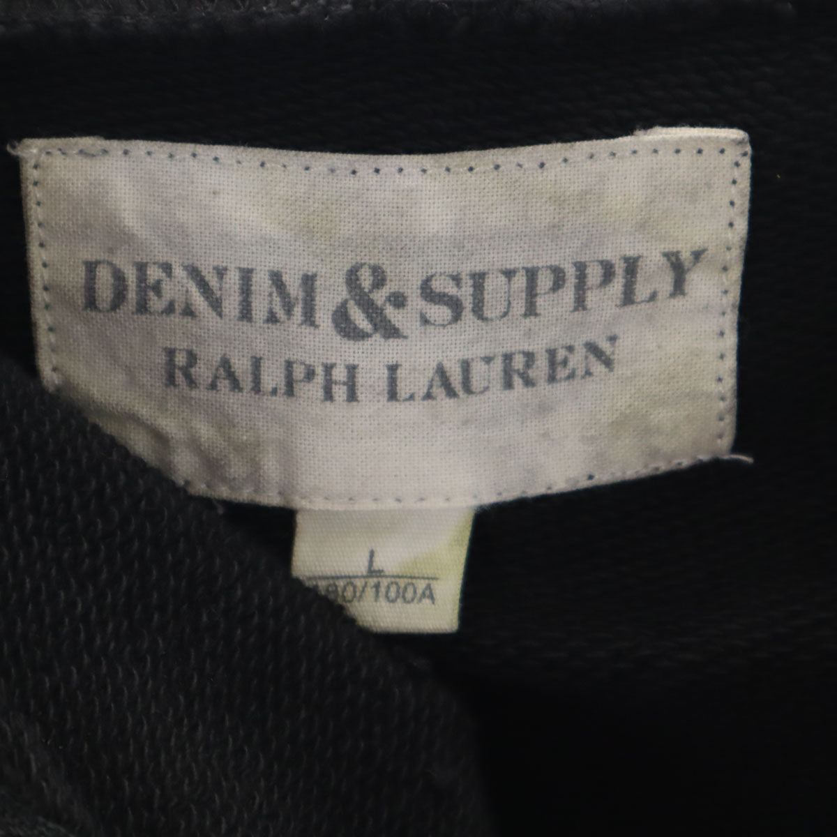 DENIM&SUPPLY RALPH LAUREN デニムアンドサプライラルフローレン 長袖 スウェット ジップパーカー L ブラック メンズ