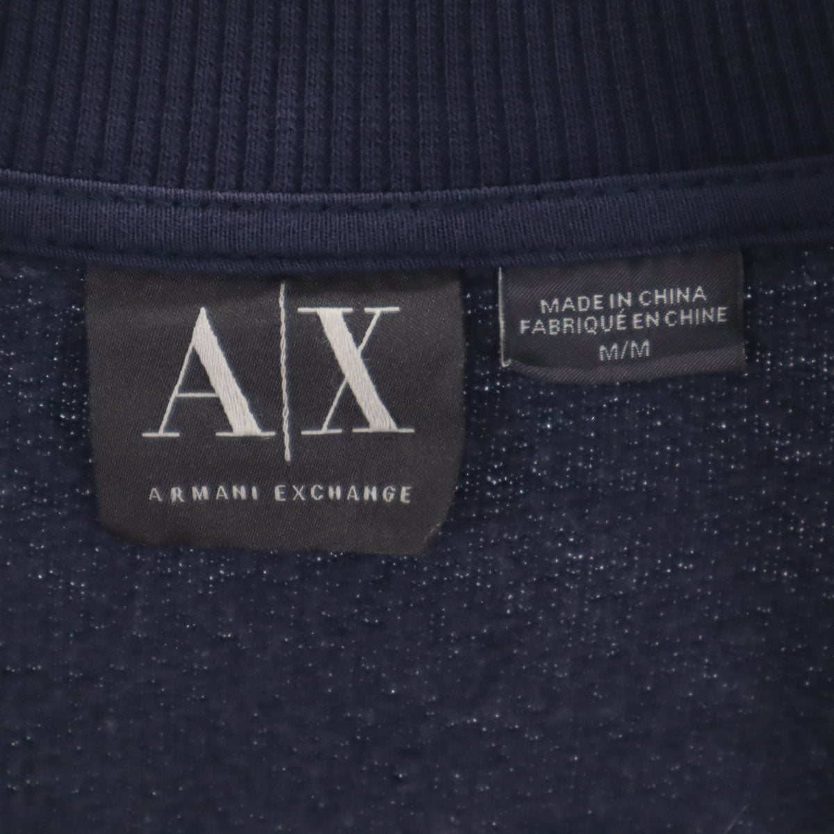 ARMANI EXCHANGE アルマーニエクスチェンジ スウェット ジップジャケット M ネイビー 裏起毛 メンズ