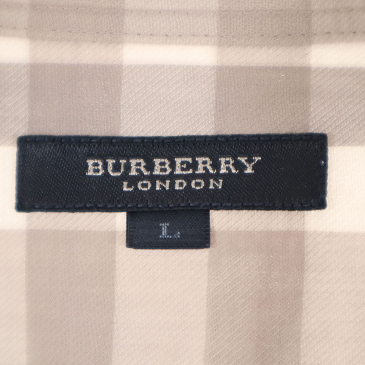 BURBERRY LONDON バーバリーロンドン 日本製 チェック柄 半袖 シャツ L グレー 三陽商会 メンズ