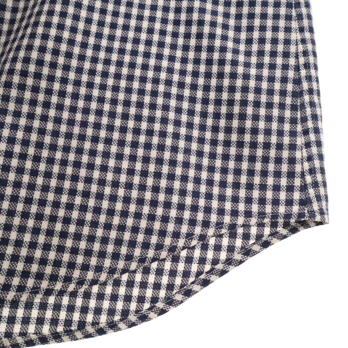 BURBERRY LONDON バーバリーロンドン 日本製 ギンガムチェック 半袖 ボタンダウンシャツ L ネイビー 三陽商会 メンズ