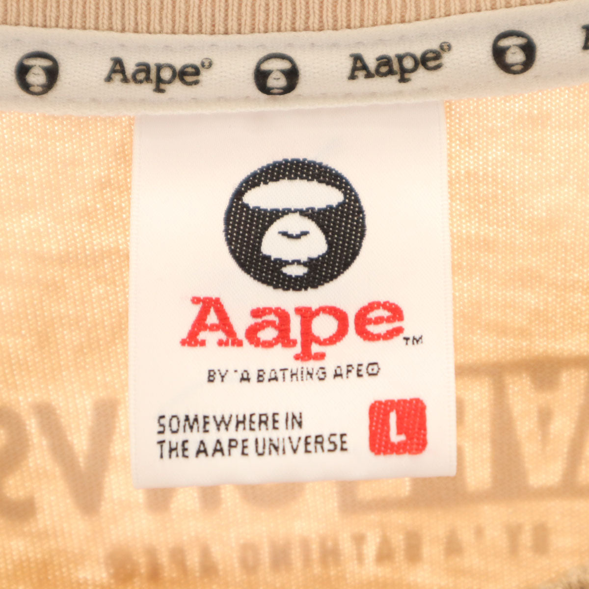 AAPE エーエイプ 半袖 Tシャツ L ベージュ アベイシングエイプ メンズ
