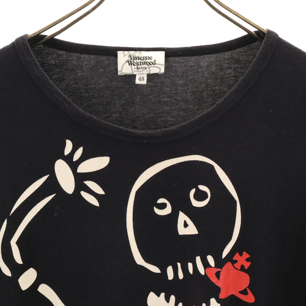 Vivienne WestwoodMAN ヴィヴィアンウエストウッドマン 日本製 スカル 半袖 Tシャツ 48 ブラック ドクロ 骸骨 メンズ