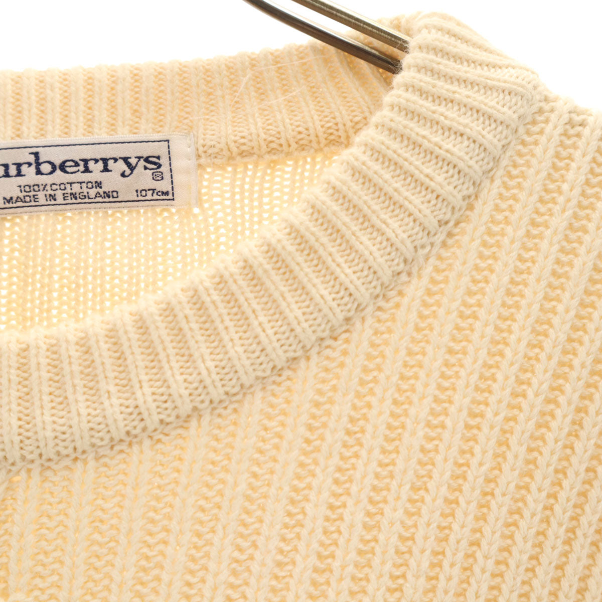 Burberrys バーバリーズ 90s 英国製 オールド 長袖 ニット 42 生成り セーター メンズ