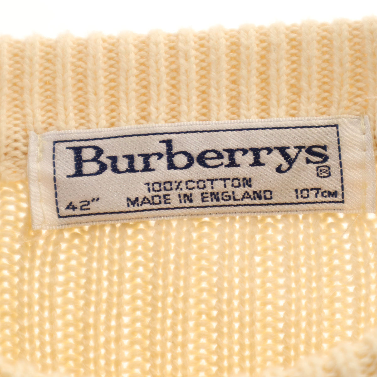 Burberrys バーバリーズ 90s 英国製 オールド 長袖 ニット 42 生成り セーター メンズ