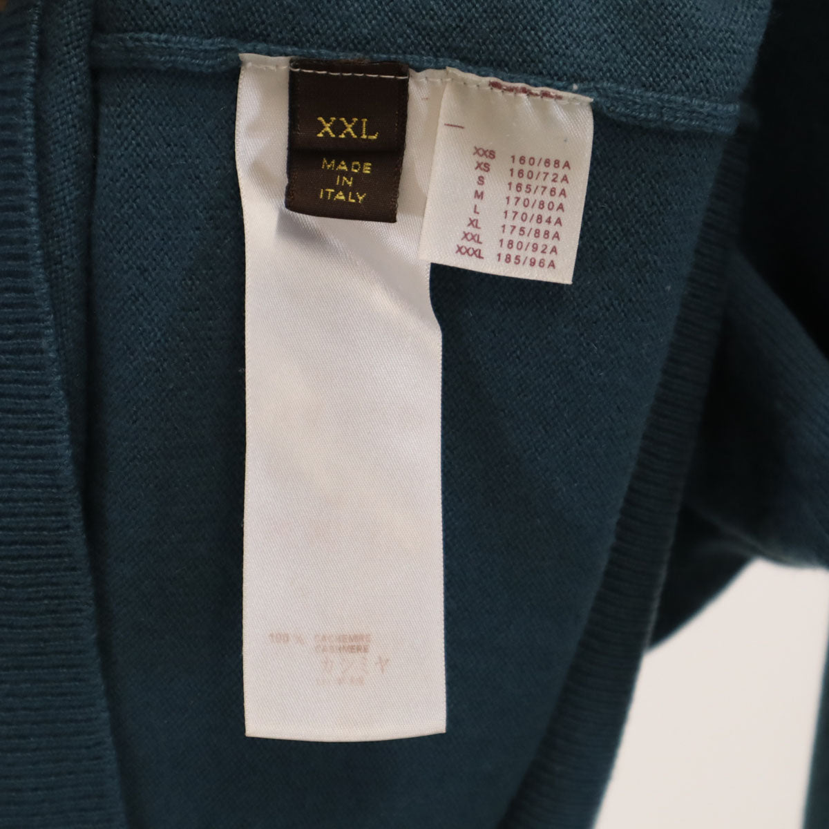 LOUIS VUITTON ルイヴィトン イタリア製 カシミヤ100％ 長袖 セーター XXL ブルー系 ニット メンズ