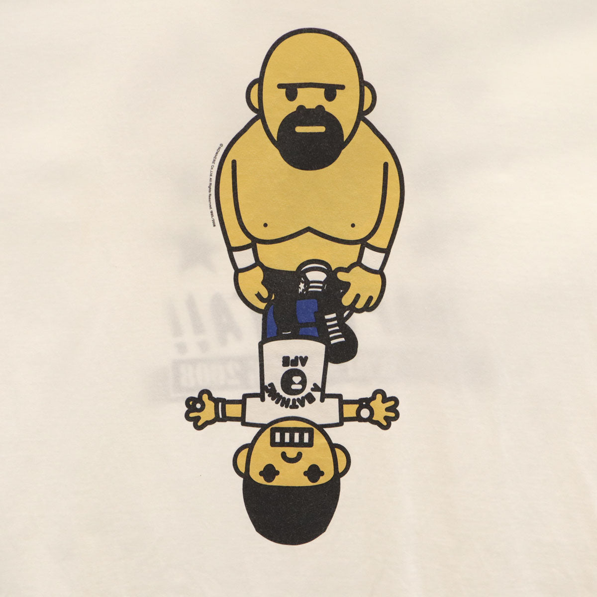 BAPE ベイプ 15周年記念 全日本プロレス 武藤敬司 コラボ 日本製 半袖 Tシャツ XL ホワイト アベイシングエイプ メンズ