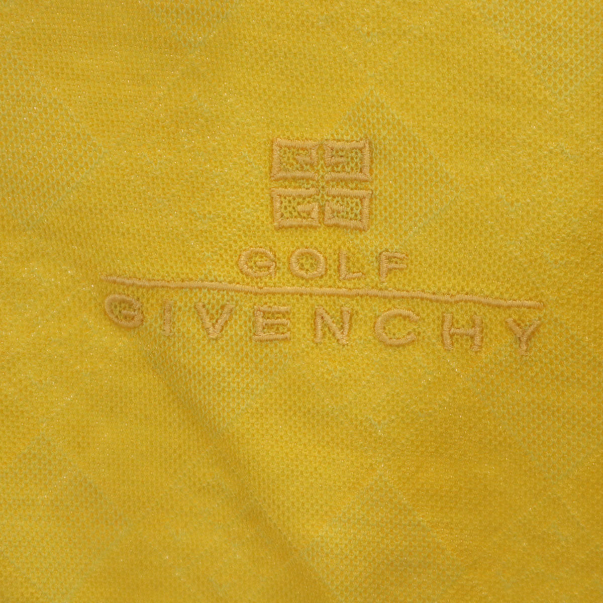 GIVENCHY ジバンシィ 90s 日本製 オールド 総柄 ゴルフ 半袖 ポロシャツ M マスタード レディース