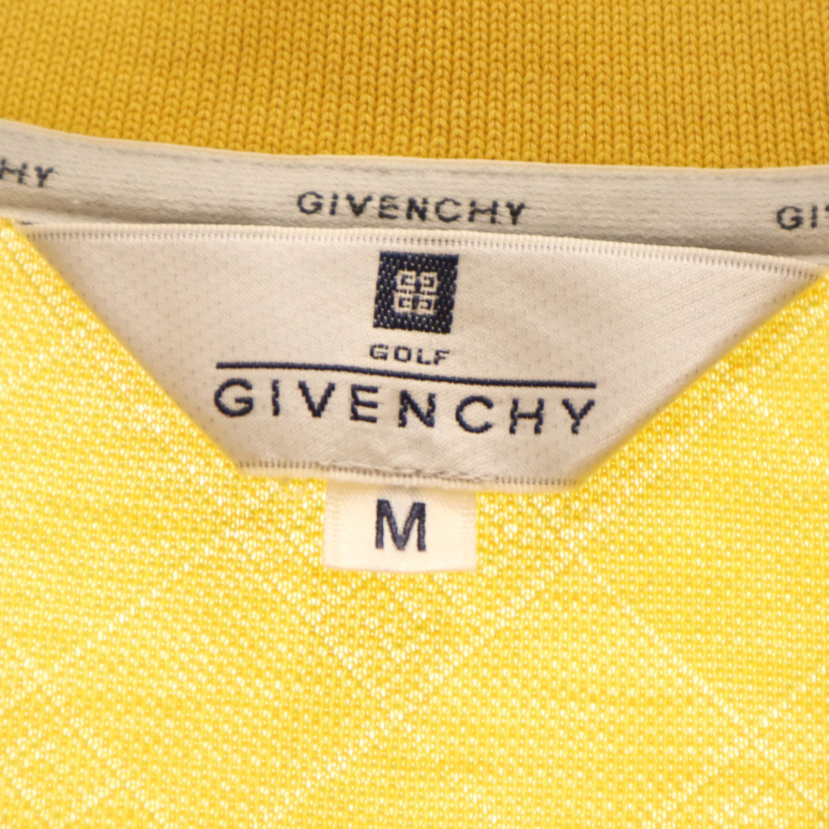 GIVENCHY ジバンシィ 90s 日本製 オールド 総柄 ゴルフ 半袖 ポロシャツ M マスタード レディース