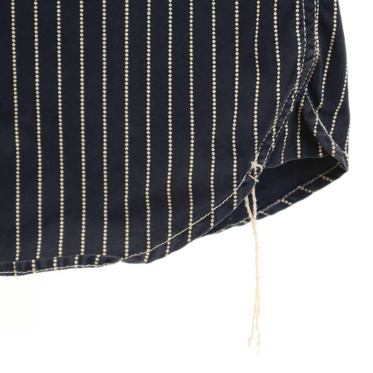 VANSON Cottons バンソンコットンズ ストライプ柄 半袖 ワークシャツ M 濃紺 メンズ