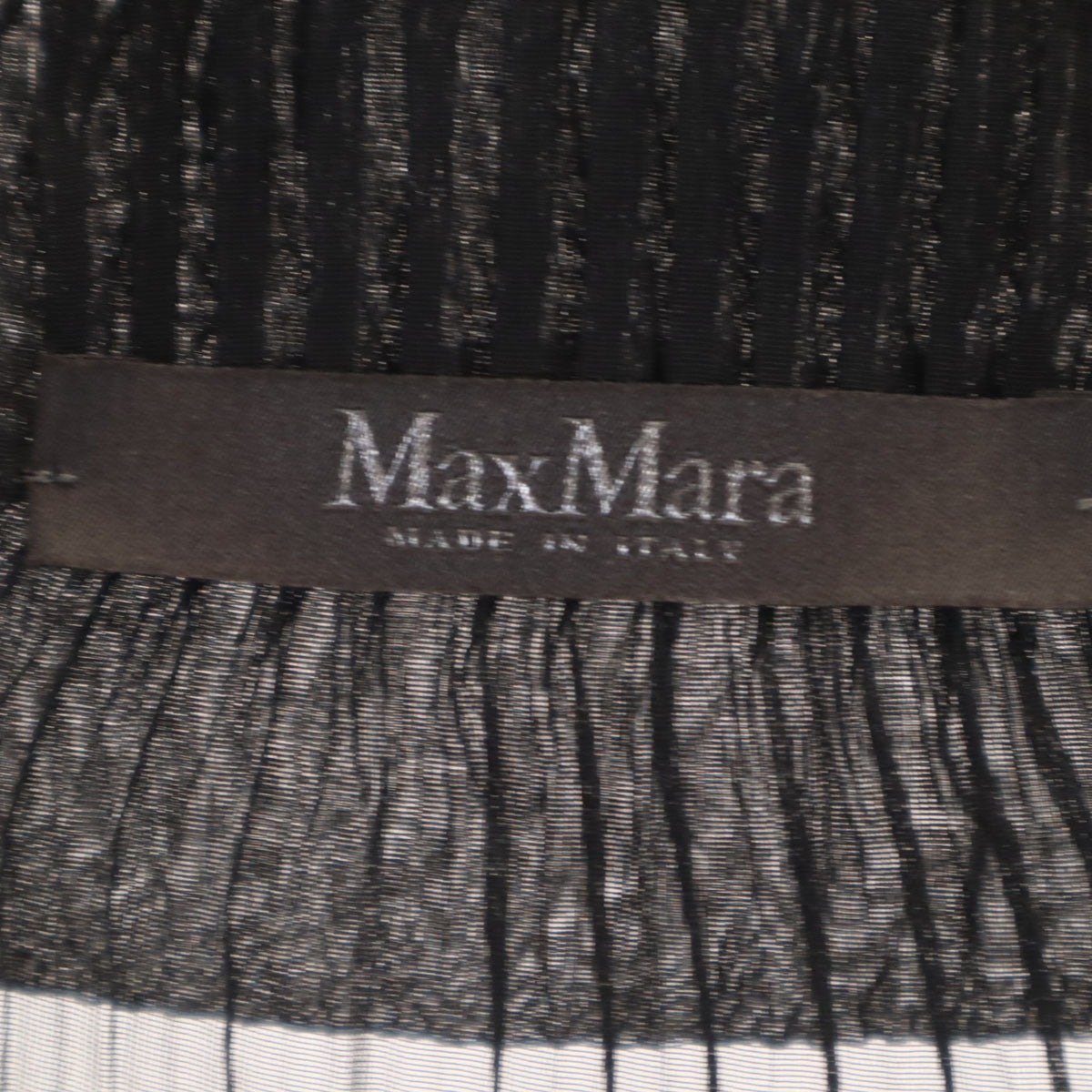 美品 MAX MARA マックスマーラ イタリア製 7分袖 シアー プリーツ ボレロ ブラック レディース