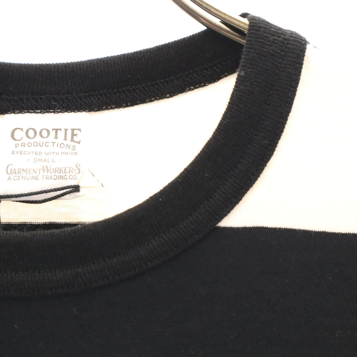 COOTIE PRODUCTIONS クーティープロダクションズ 日本製 ボーダー柄 半袖 Tシャツ S アイボリー ポケT メンズ