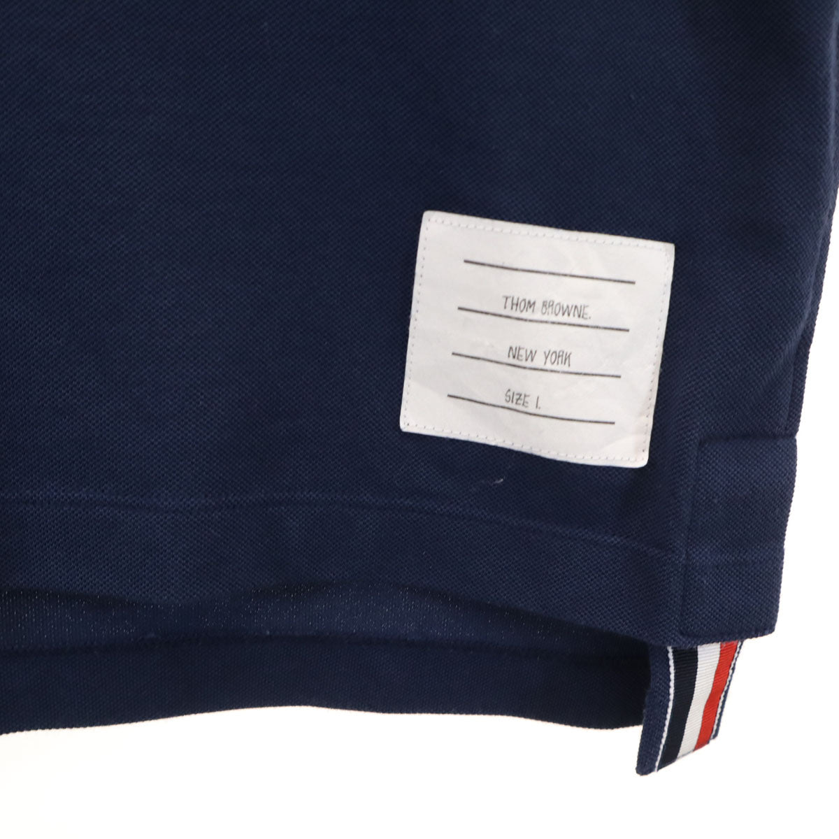 THOM BROWNE トムブラウン 日本製 半袖 Tシャツ L ネイビー メンズ
