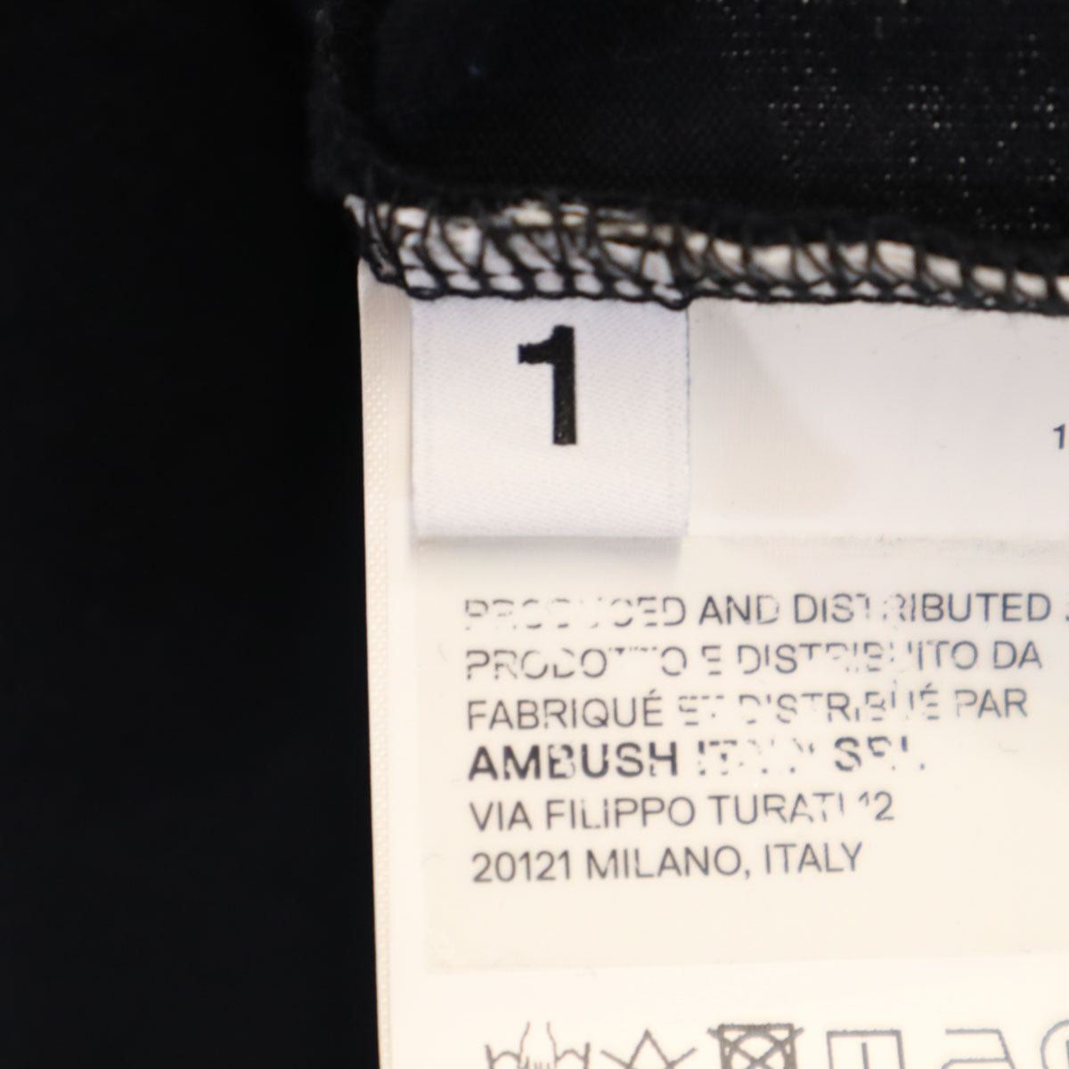 AMBUSH アンブッシュ 日本製 半袖 Tシャツ 1 ブラック メンズ