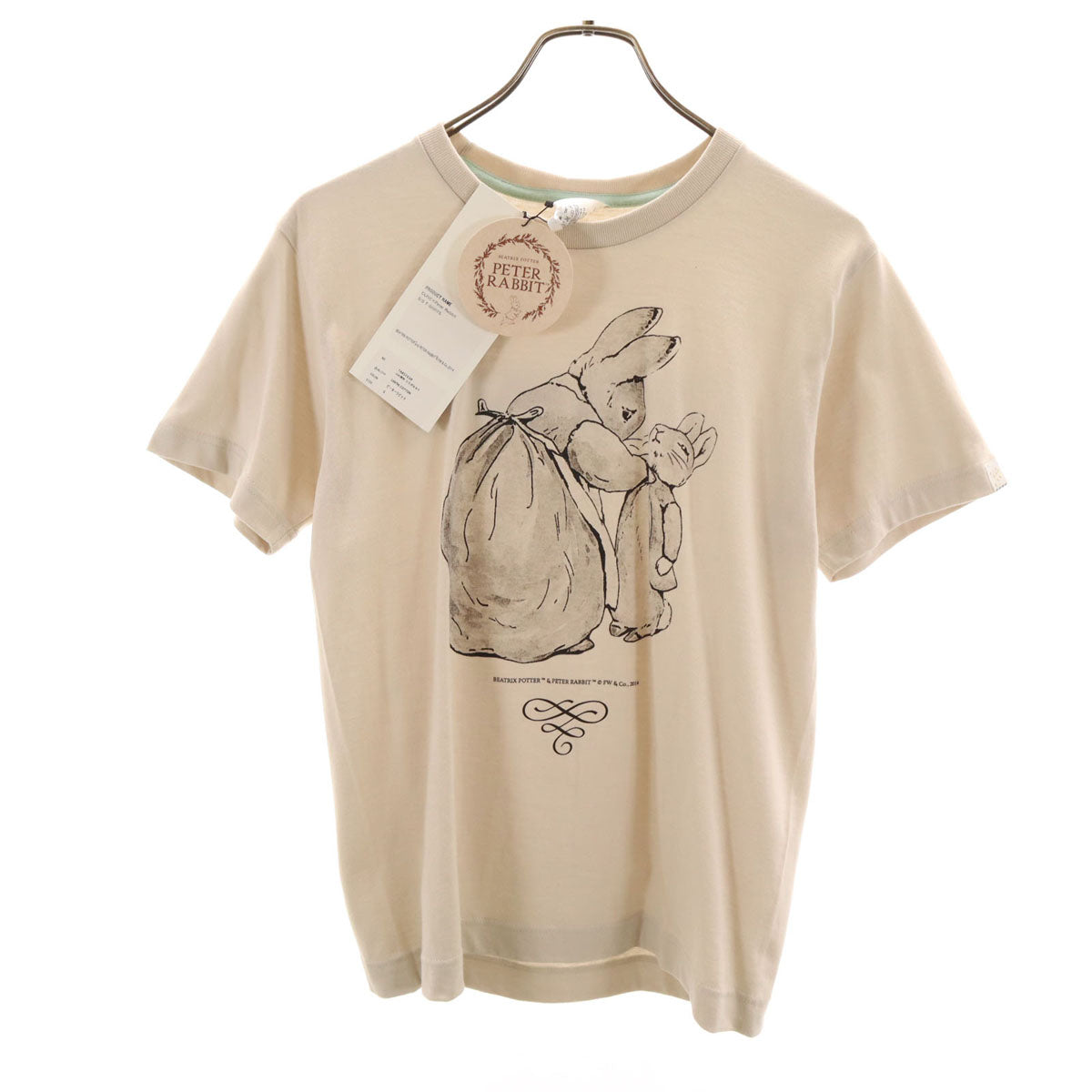 未使用 CUNE キューン 20周年記念 Peter Rabbit ピーターラビット コラボ 半袖 Tシャツ S ベージュ メンズ