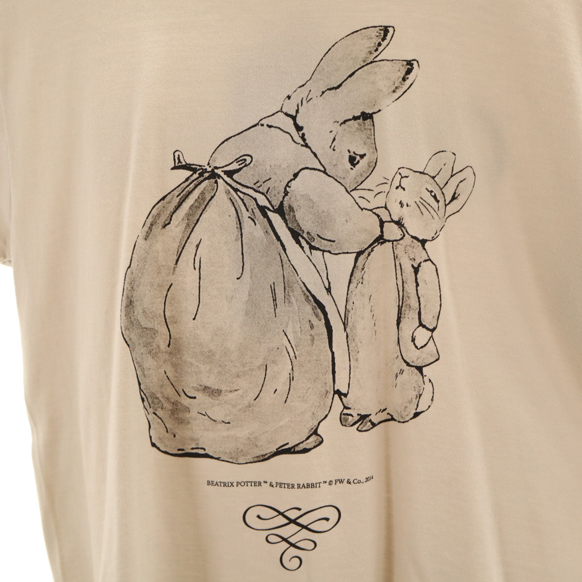 未使用 CUNE キューン 20周年記念 Peter Rabbit ピーターラビット コラボ 半袖 Tシャツ S ベージュ メンズ