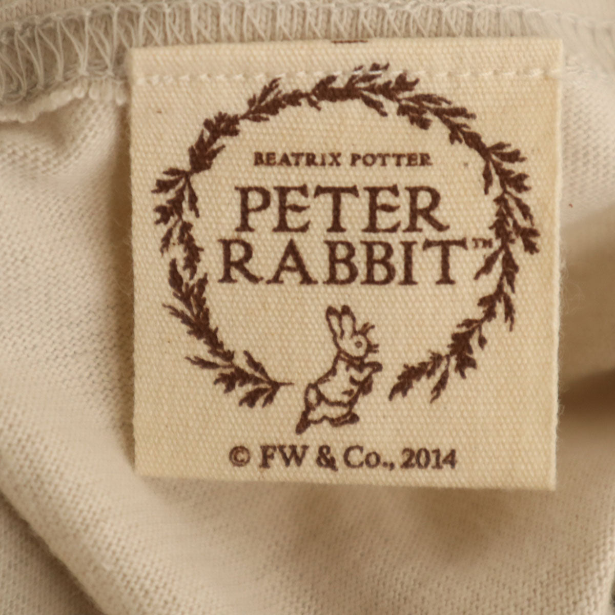 未使用 CUNE キューン 20周年記念 Peter Rabbit ピーターラビット コラボ 半袖 Tシャツ S ベージュ メンズ