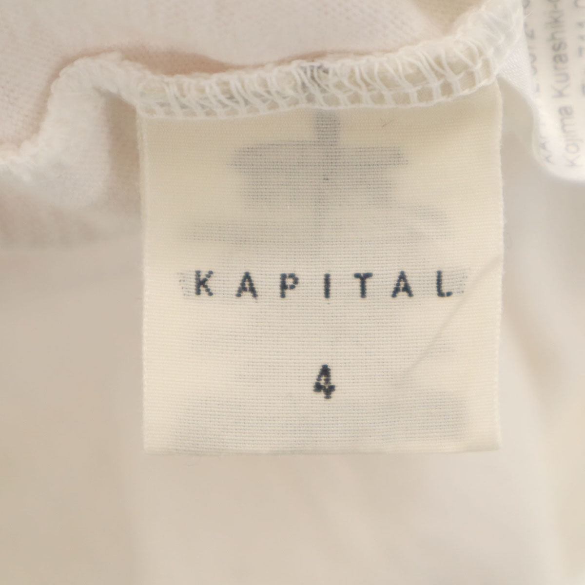 KAPITAL キャピタル 日本製 半袖 ヘンリーネック Tシャツ 4 ホワイト メンズ