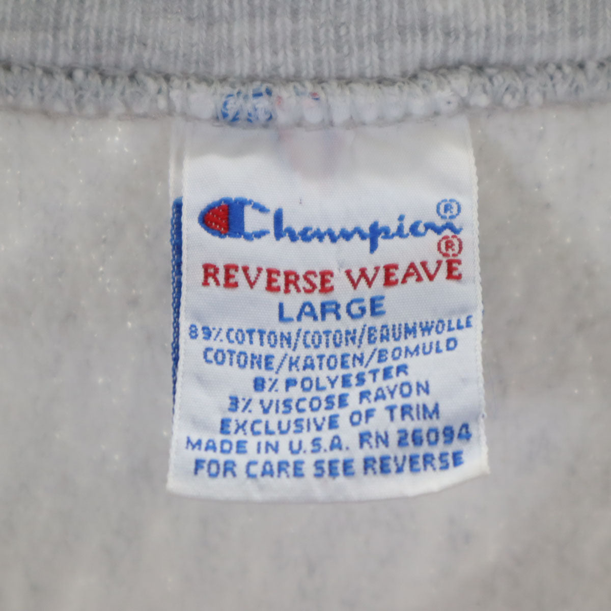Champion チャンピオン 90s オールド USA製 刺繍タグ 長袖 リバースウィーブ スウェット L グレー 袖切りっぱなし メンズ